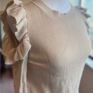 Ruffled Beige Women's Top- H&M